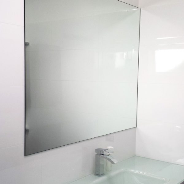 frameless mirror installed